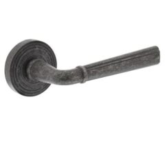 Deurkruk Bellevue op rozet oud grijs