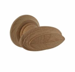 Knopkruk met freesrand en ronde rozet beukenhout