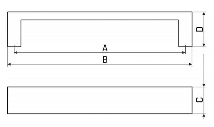 Greep Recht rvs-look 128 mm
