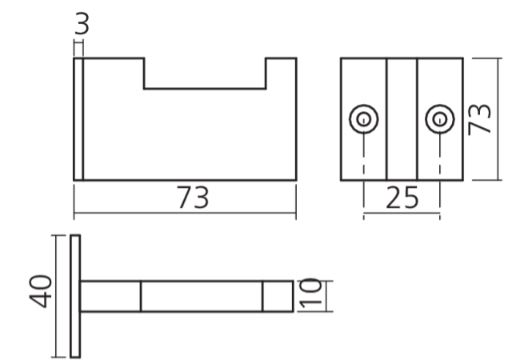Haak SLIM Aluminium Zwart