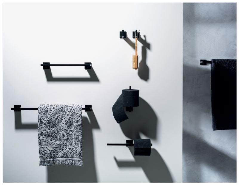 WC-rolhouder SLIM Aluminium Zwart