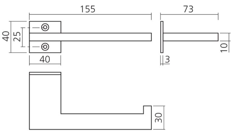 WC-rolhouder SLIM Aluminium Zwart