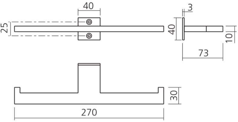 WC-rolhouder dubbel SLIM Aluminium Zwart