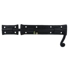 Grendel ijzer zwart, grondplaat 200 x 41 mm