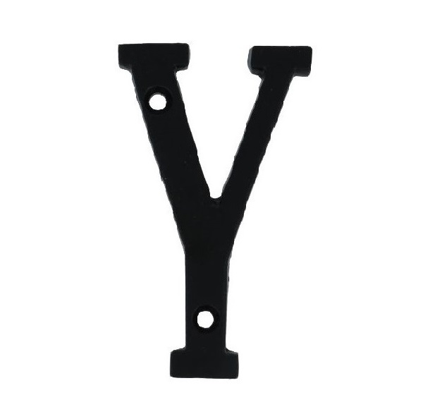 Letter Y Klein IJzer Zwart 75 mm