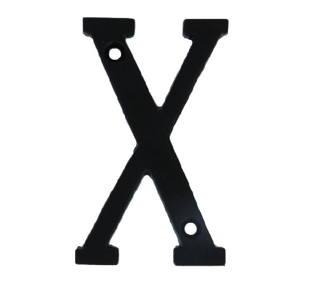Letter X Klein IJzer Zwart 75 mm