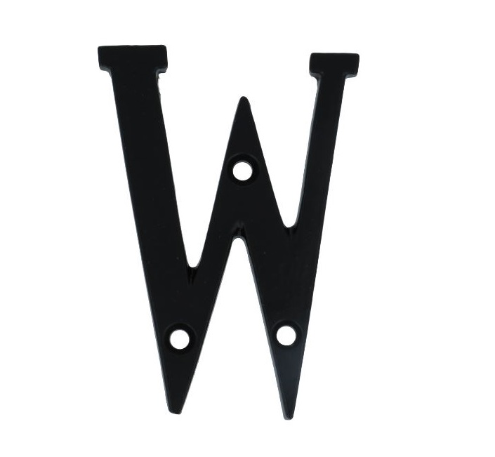 Letter W Klein IJzer Zwart 75 mm