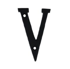 Letter V Klein IJzer Zwart 75 mm