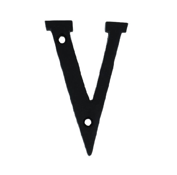 Letter V Klein IJzer Zwart 75 mm