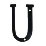 Letter U Klein IJzer Zwart 75 mm