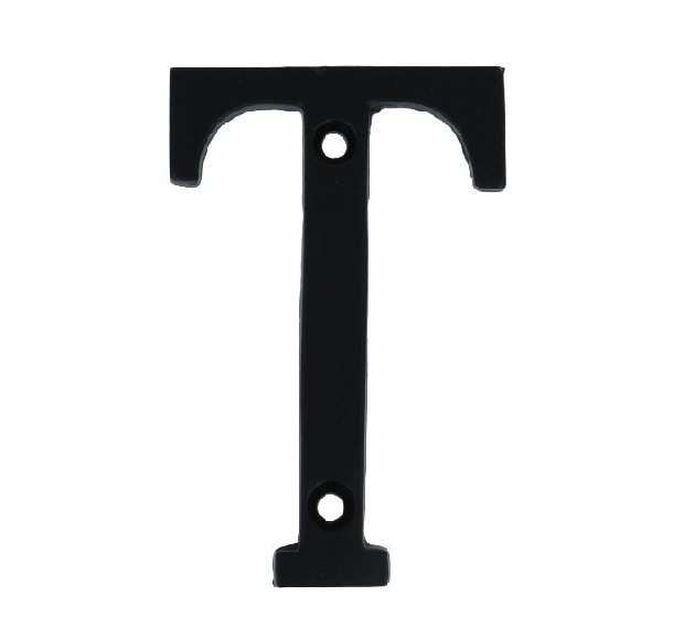 Letter T Klein IJzer Zwart 75 mm