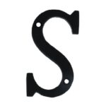 Letter S Klein IJzer Zwart 75 mm