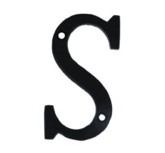 Letter S Klein IJzer Zwart 75 mm