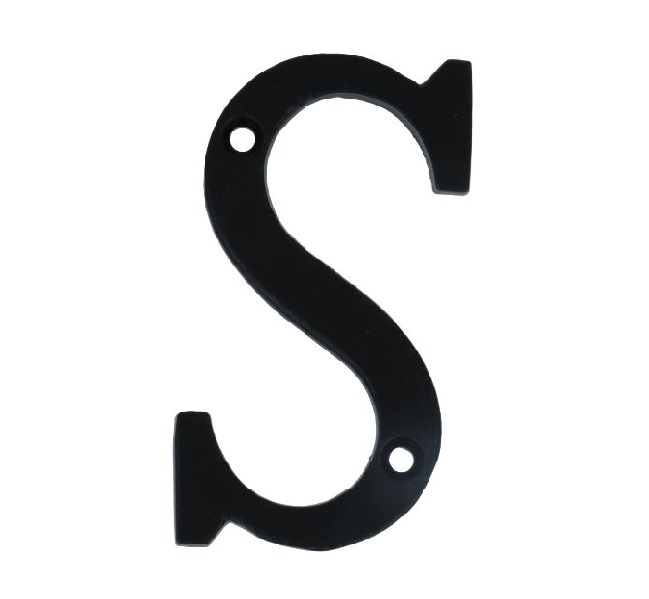 Letter S Klein IJzer Zwart 75 mm