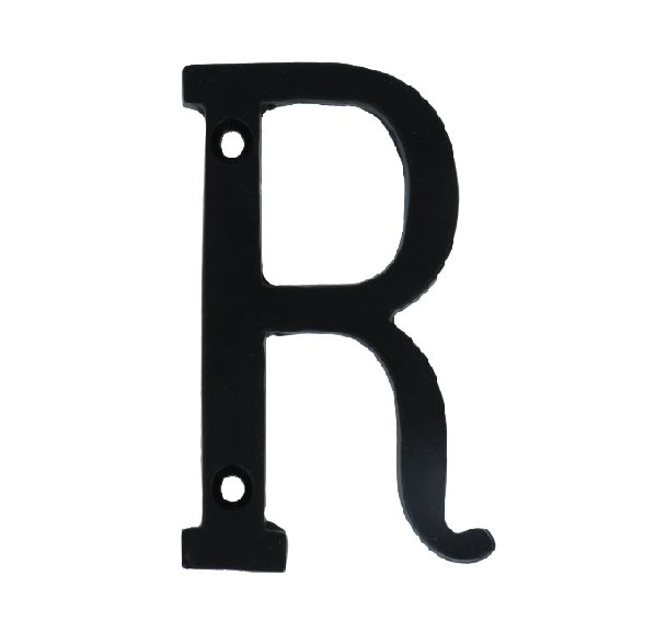 Letter R Klein IJzer Zwart 75 mm