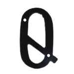 Letter Q Klein IJzer Zwart 75 mm