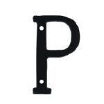 Letter P Klein IJzer Zwart 75 mm