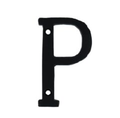 Letter P Klein IJzer Zwart 75 mm