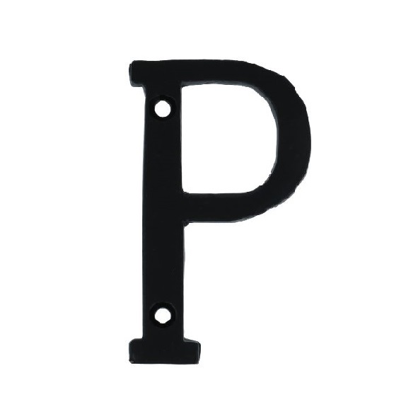 Letter P Klein IJzer Zwart 75 mm