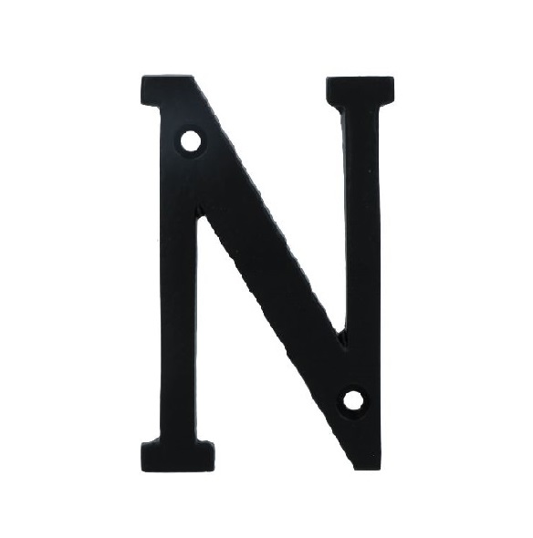 Letter N Klein IJzer Zwart 75 mm