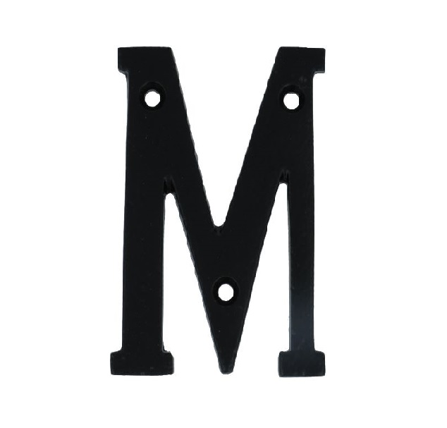 Letter M Klein IJzer Zwart 75 mm