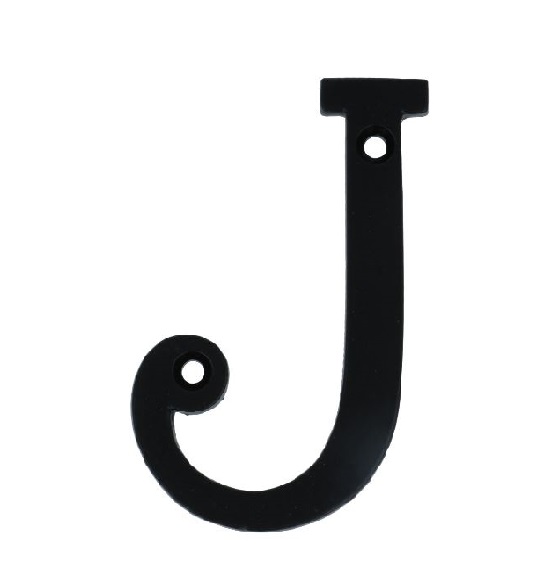Letter J Klein IJzer Zwart 75 mm
