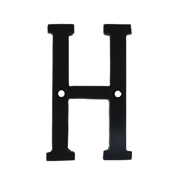 Letter H Klein IJzer Zwart 75 mm