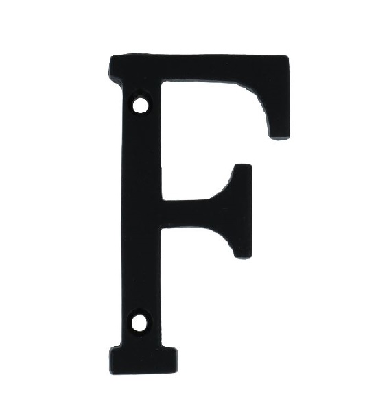 Letter F Klein IJzer Zwart 75 mm