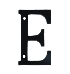 Letter E Klein IJzer Zwart 75 mm