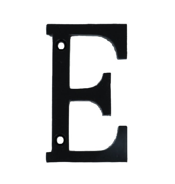 Letter E Klein IJzer Zwart 75 mm