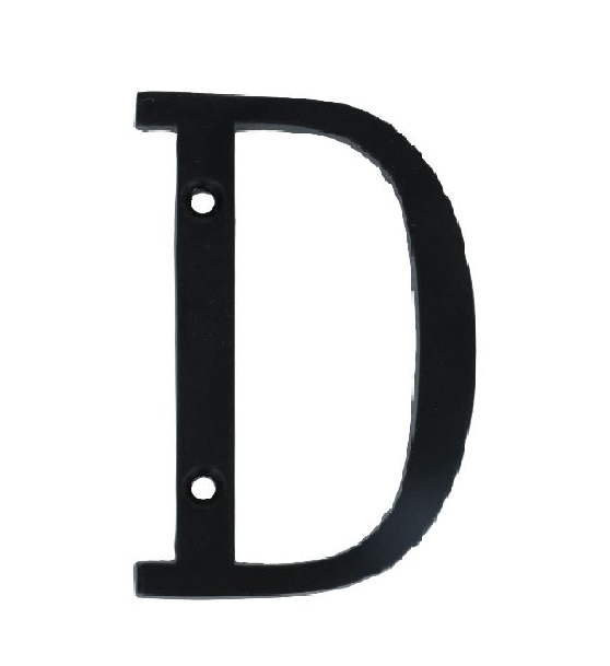 Letter D Klein IJzer Zwart 75 mm