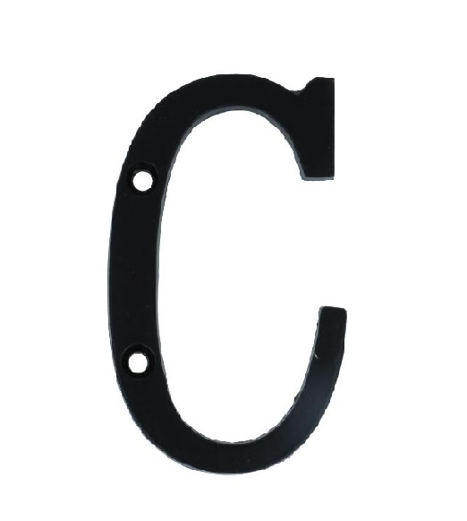 Letter C Klein IJzer Zwart 75 mm