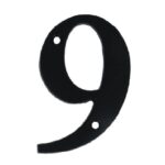 Huisnummer 9 Klein IJzer Zwart 80 mm