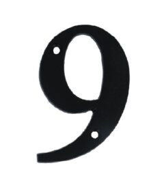 Huisnummer 9 Klein IJzer Zwart 80 mm