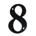 Huisnummer 8 Klein IJzer Zwart 80 mm