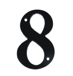 Huisnummer 8 Klein IJzer Zwart 80 mm