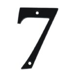 Huisnummer 7 Klein IJzer Zwart 80 mm