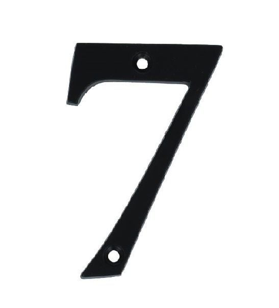 Huisnummer 7 Klein IJzer Zwart 80 mm