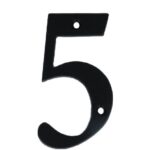 Huisnummer 5 Klein IJzer Zwart 80 mm