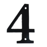 Huisnummer 4 Klein IJzer Zwart 80 mm