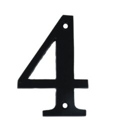 Huisnummer 4 Klein IJzer Zwart 80 mm
