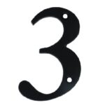 Huisnummer 3 Klein IJzer Zwart 80 mm