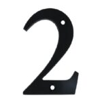 Huisnummer 2 Klein IJzer Zwart 80 mm