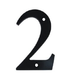 Huisnummer 2 Klein IJzer Zwart 80 mm