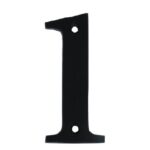 Huisnummer 1 Klein IJzer Zwart 80 mm