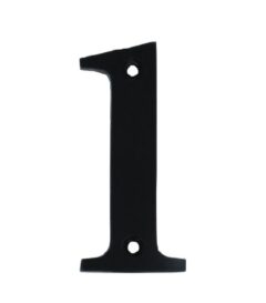 Huisnummer 1 Klein IJzer Zwart 80 mm