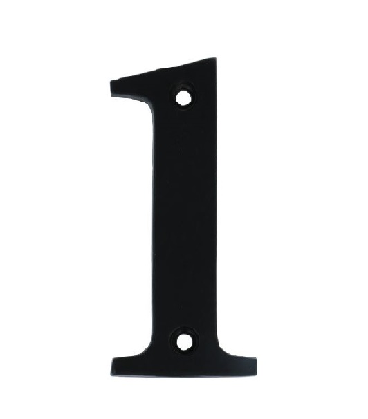 Huisnummer 1 Klein IJzer Zwart 80 mm