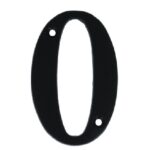 Huisnummer 0 Klein IJzer Zwart 80 mm