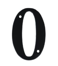 Huisnummer 0 Klein IJzer Zwart 80 mm