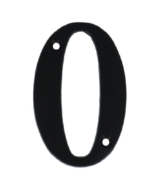 Huisnummer 0 Klein IJzer Zwart 80 mm